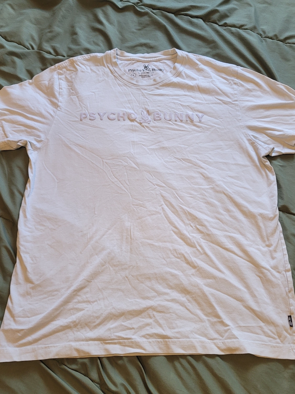 Psycho Bunny White Short Sleeve Logo Tee